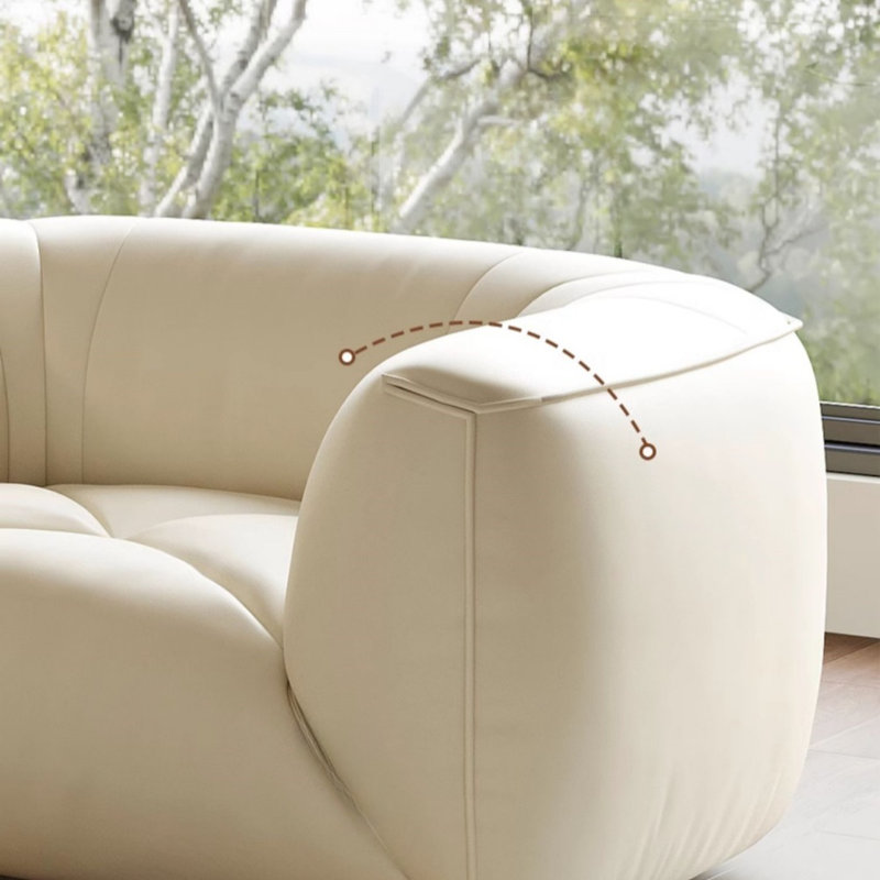 Modern Cream Straight Small-Apt Sofa