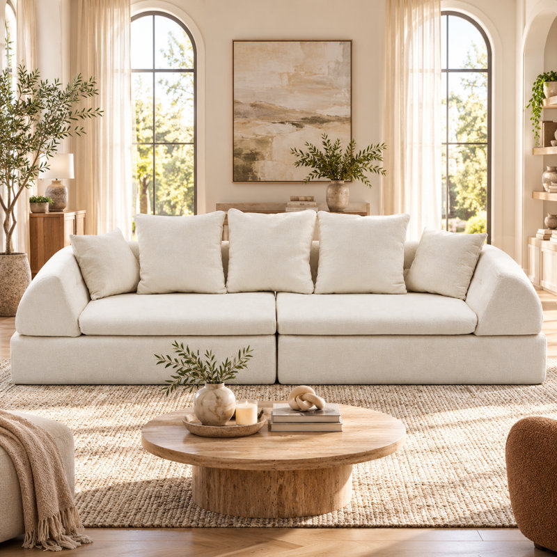Canapé modulaire 104 po Cloud, Blanc