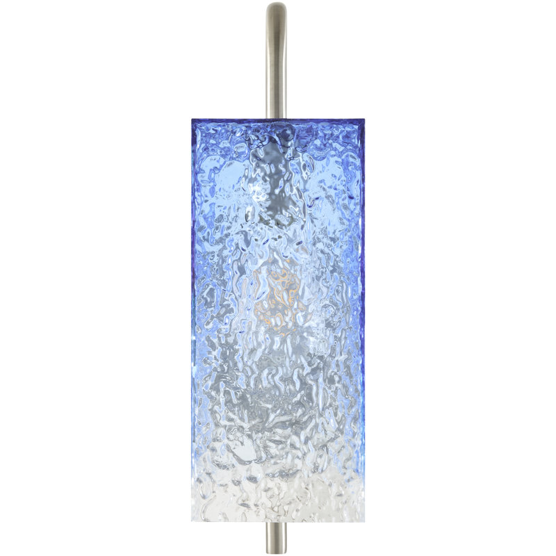 Applique murale Schwartz, Argent, H 18 po x l 11,8 po x P 11 po, Bleu