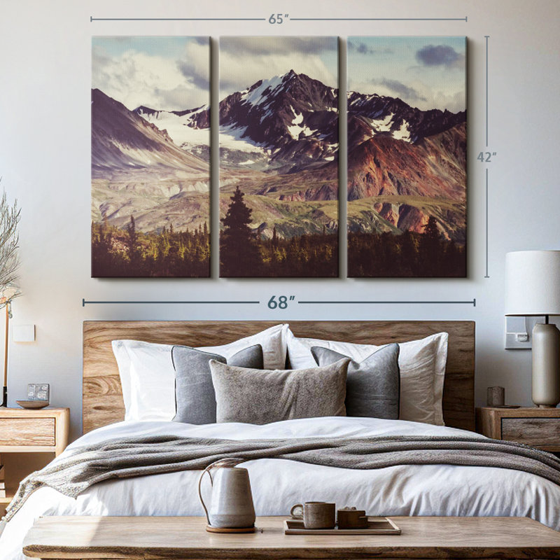 «Alaskan Mountains» sur toile, H 42 po x l 65 po