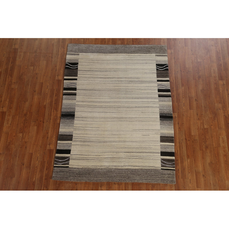 Handmade Gabbeh Oriental Wool Rug 5x7