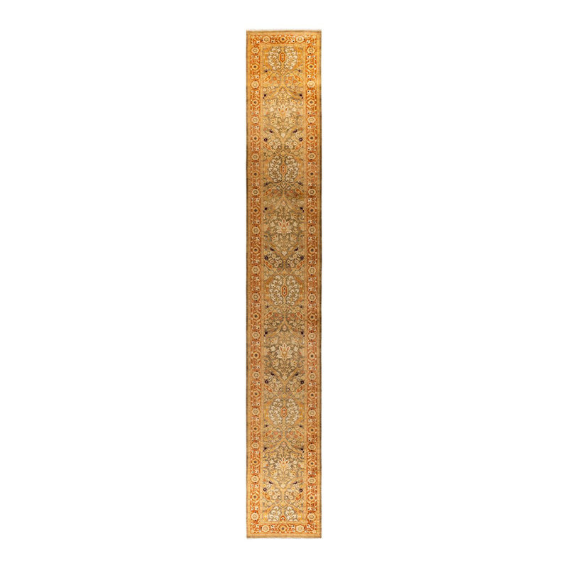Yashvi, tapis unique noué à la main - vert
