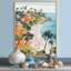 Scène de plage côtière, paradis en couleur pastel III - art mural plage côtière-1892532379-2101326660