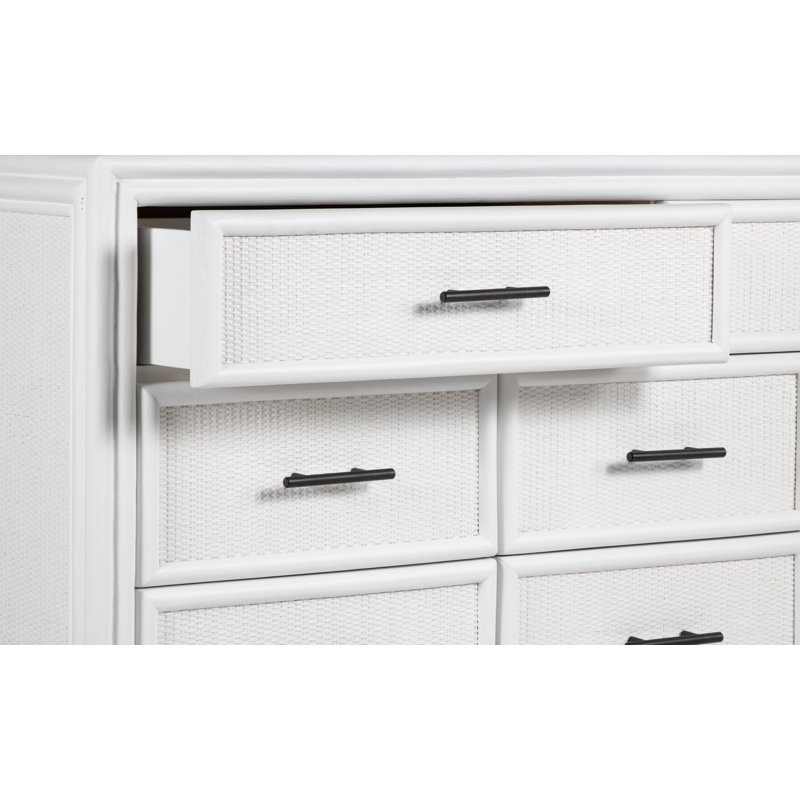 Aruba 8 - Drawer Dresser, White/Black