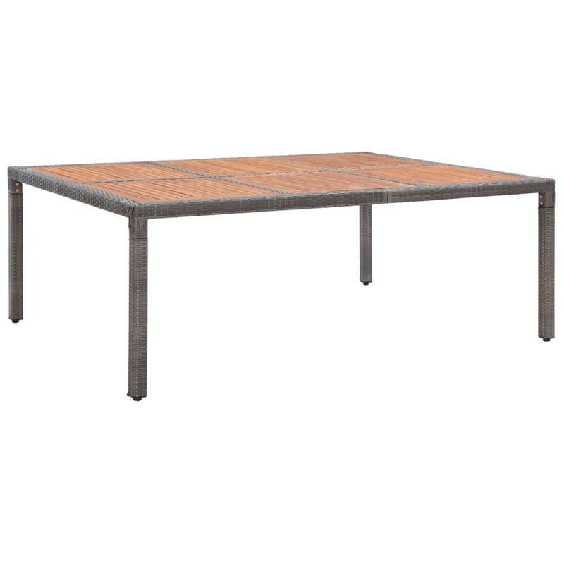 Morsun Rectangular Wood Outdoor Dining Table , 200cm cm W 150cm cm D, Brown, Grey