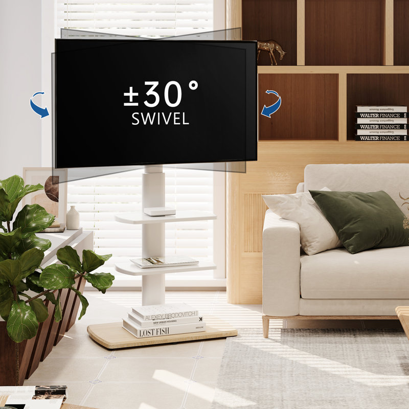 Support pour écrans multiples de 33 à 50 po avec tablettes E Series Fitueyes, Blanc
