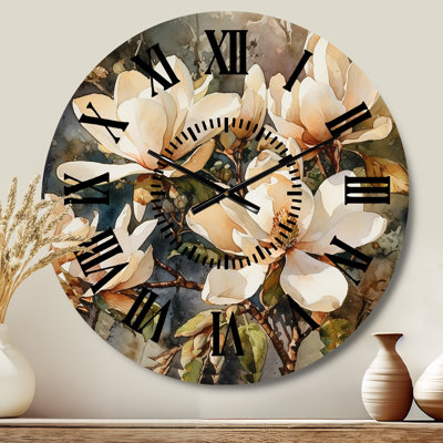 Horloge murale crème et magnolia