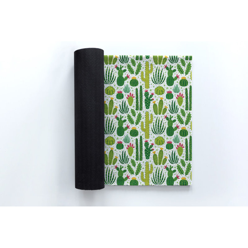 Non-Slip Floral Outdoor Doormat, W100 x L150 cm