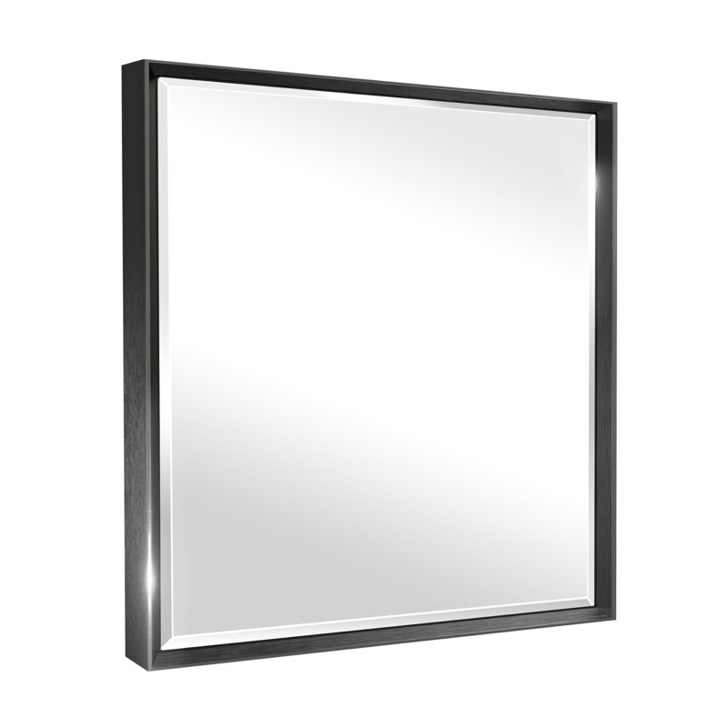 Miroir de salle de bain Lohoski, Noir mat, 36 po x 36 po