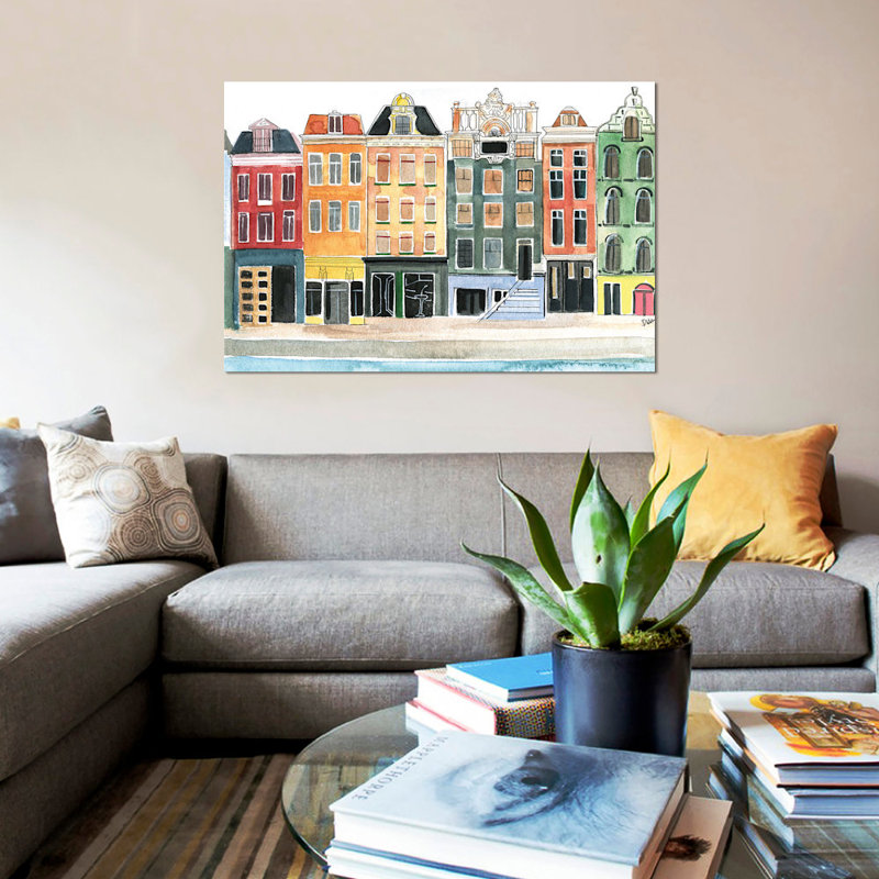 « amsterdam », impression sur toile, H 8 po x l 12 po x P 0,75 po, Toile tendue, Pas de tapis