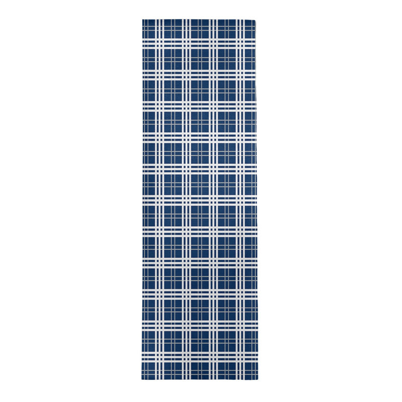 Tapis à carreaux bleu, Tapis de couloir 2 pi 6 po x 8 pi