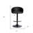 40" Black Faux Leather And Iron Swivel Low Back Adjustable Height Bar Chair With Footrest