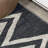 Bonnes Chevron Machine Made Power Loom Polypropylene Area Rug in Ivory/Black-2104481451