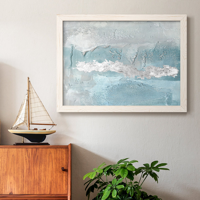 «Blue Mist II» - Toile tendue avec châssis rustique, Blanc, H 18 po x l 26 po