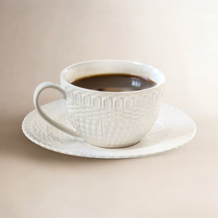 Basketweave Ceramic Mug (Set of 4)