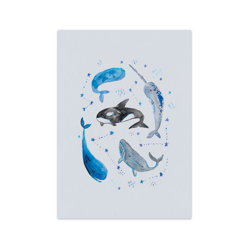 Whales by Laura Irwin - Print, No Framed, 84cm H x 59.4cm W x 3cm D