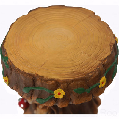 12.6" Resin Squirrel Garden Chair, Unique Indoor & Outdoor Decorative Chair, Round Accent Chair For Backyard, Patio, Terrace & Home Decoration