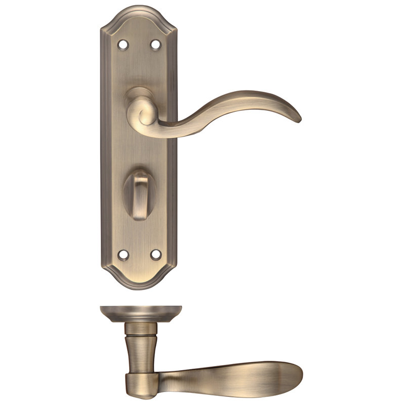 Winchester Bathroom Right Hand Door Handle, Florentine Bronze