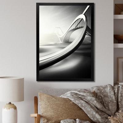 «Gray Modern Bridge In Motion I», art mural sur toile Cityscapes
