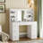 Makeup Vanity With Led Lighted Mirror And Built-In Power Supply-11717336