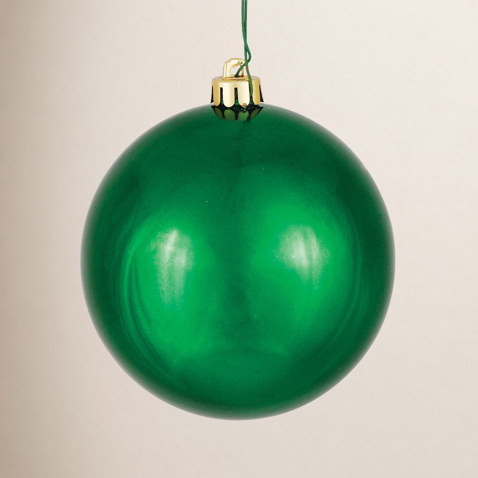 Shatterproof Bauble, 4.75" H x 4.75" W x 4.75" D, Emerald Shiny