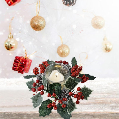 Christmas Simulation Red Fruit Candles Aromatherapy Candle Holders Decorative Items Small Flower Rings Ornaments