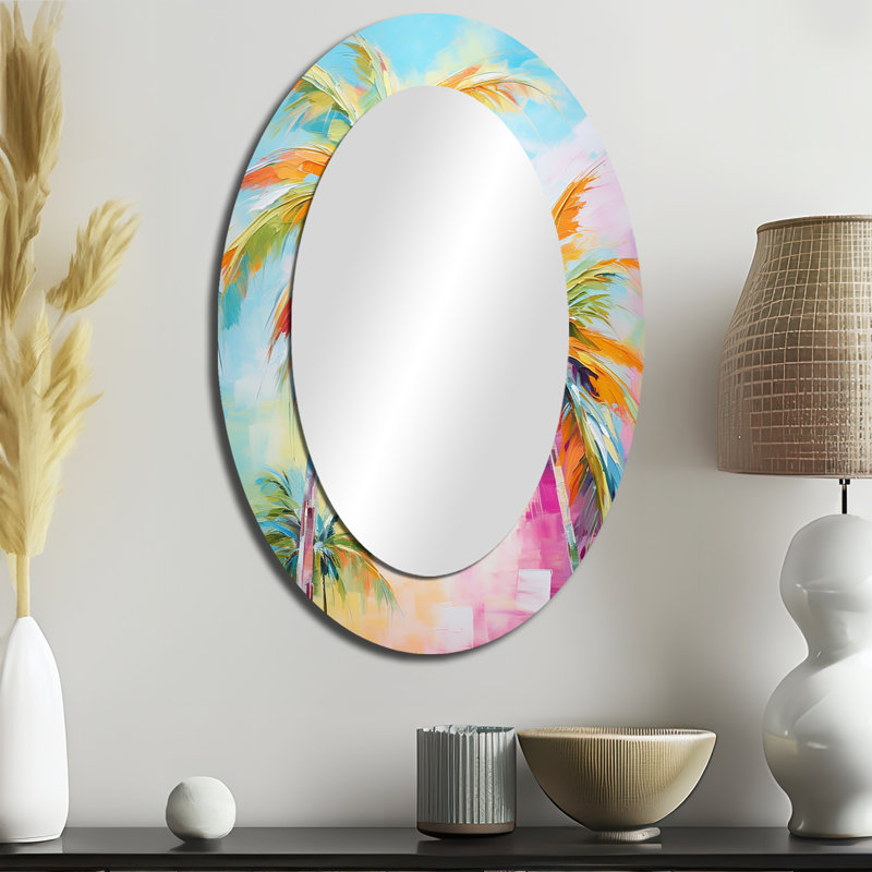 Miroir mural Popart Palm Trees III - Tropical, 36 po x 24 po