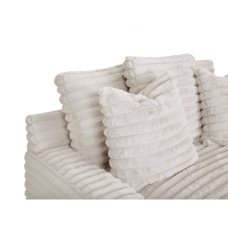 Chaise longue rembourrée Dovray, Crème, Yes