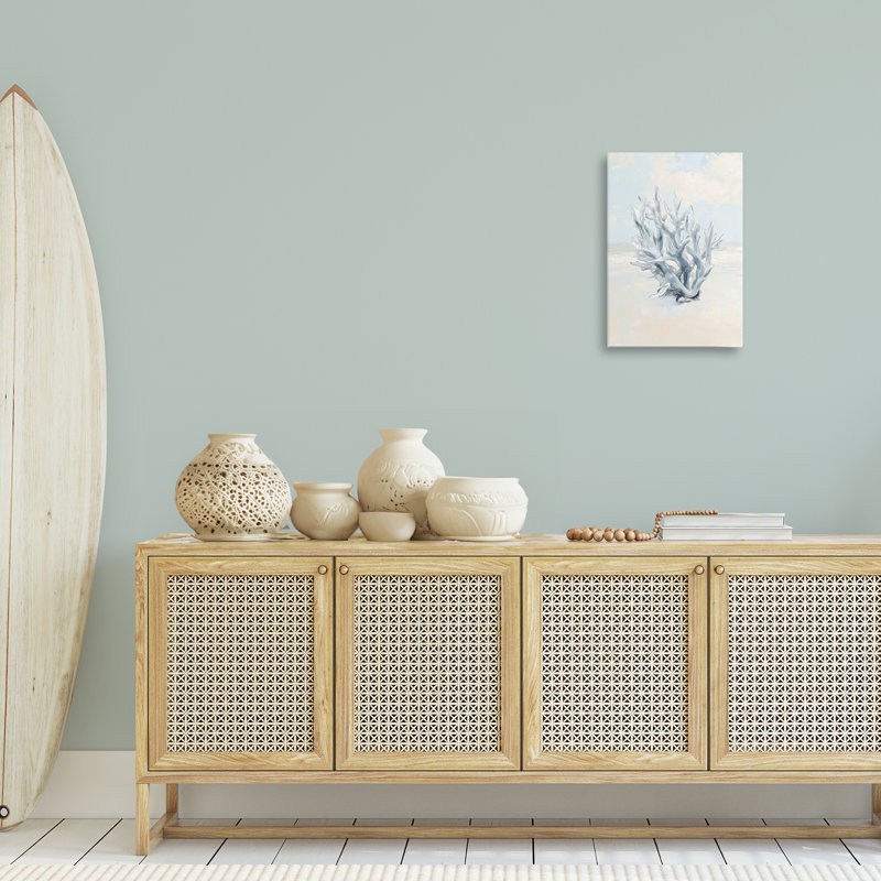 Toile de corail doux et minimaliste, design par Ramona Murdock, H 24 po x l 16 po