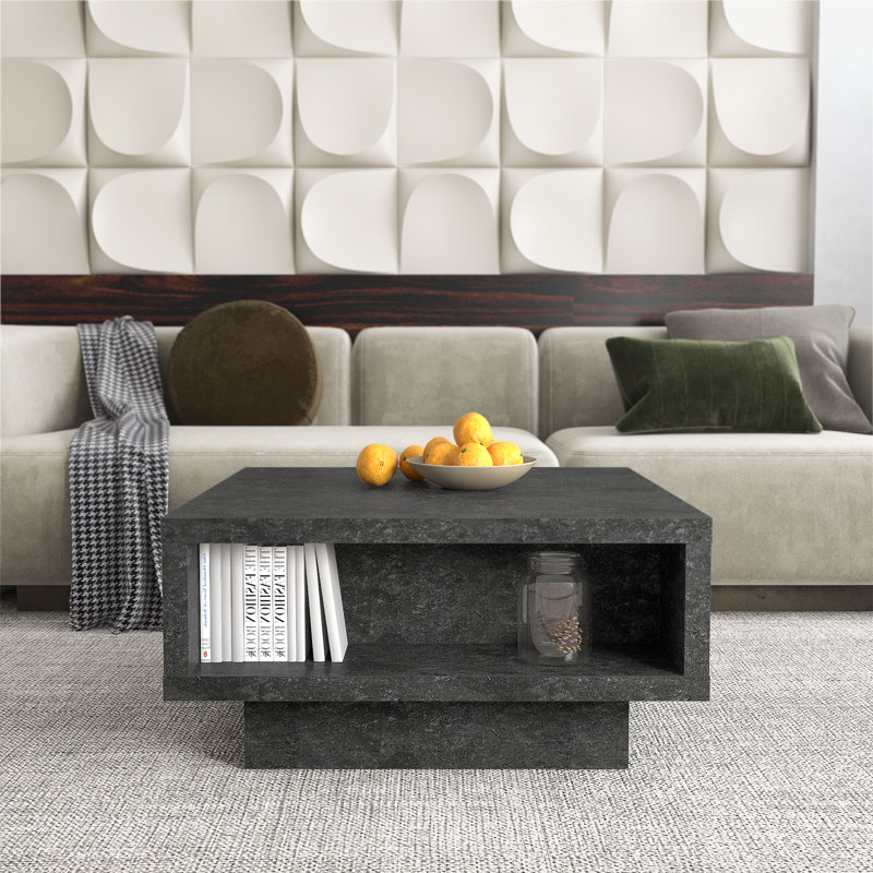 Caomhan Pedestal Coffee Table with Storage, Ash