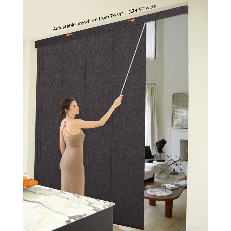 6 panneaux de rideaux réglables et occultants, stores verticaux filtrant la lumière, Occultant gris foncé