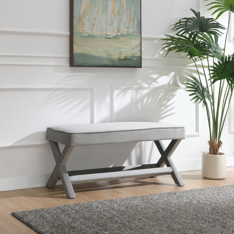 Double banc Comfort rembourré, Gris clair, Gris clair, LIGHT GREY