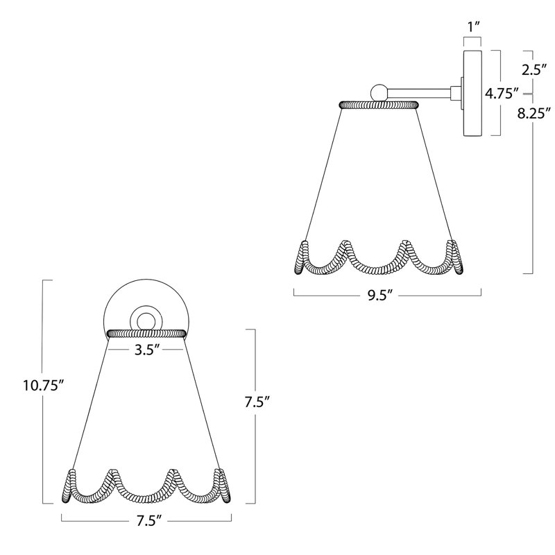 Kismet 1 - Light Armed Sconce, Polished Nickel