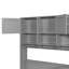 Lit plateforme simple en bois avec bureau intégré, armoire, armoires, tiroirs et tablettes, gris