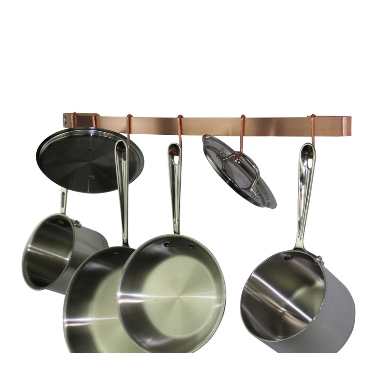 Curved Utensil Bar Handcrafted Wall Mounted Pot Rack, 3" H x 24" W x 4" D