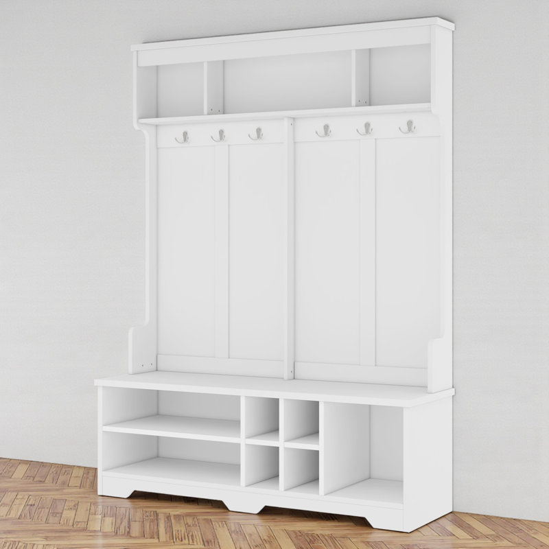 Heylin Hall Tree with Bench and Shoe Storage, White
