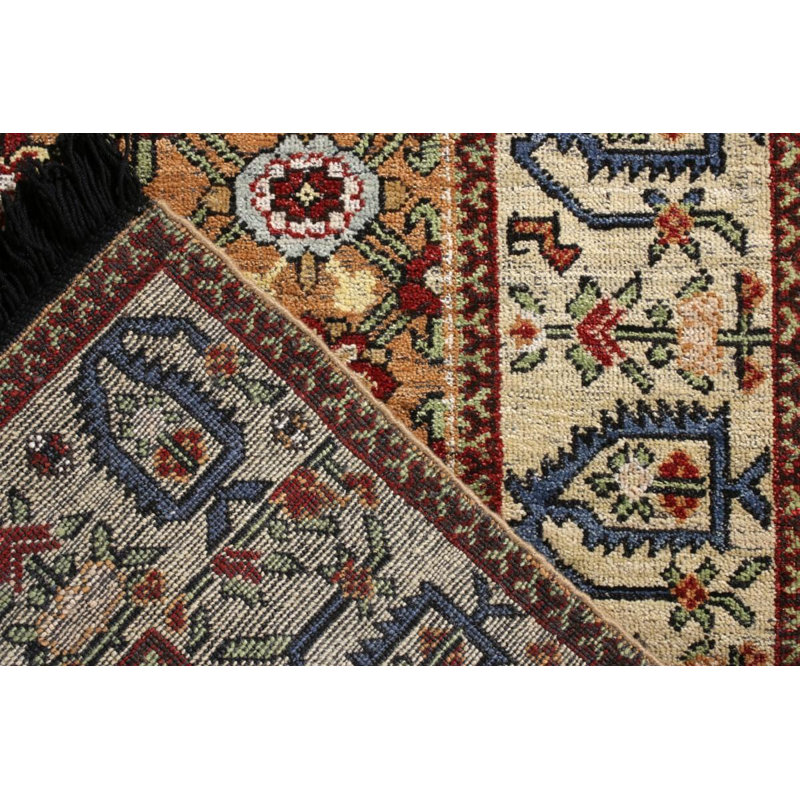 Rug & Kilim’S Classic Transitional Rug In Beige Brown Floral Pattern, Rectangle 6' x 8'