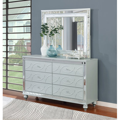 Commode 62,40 "Modern Classics avec miroir, argent métallique