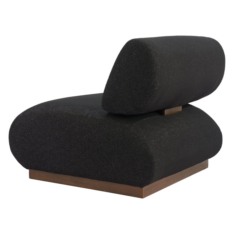 Barsa Black Bouclé Upholstered Accent Chair with Plywood Frame