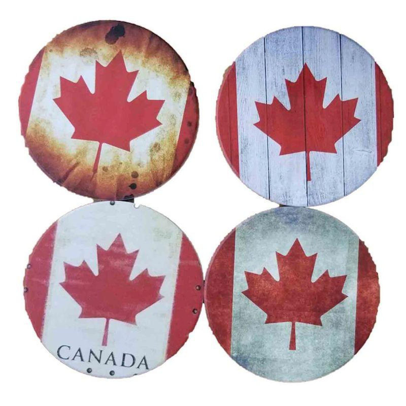 Ensemble de 4 sous-verres en feuille d'érable du Canada