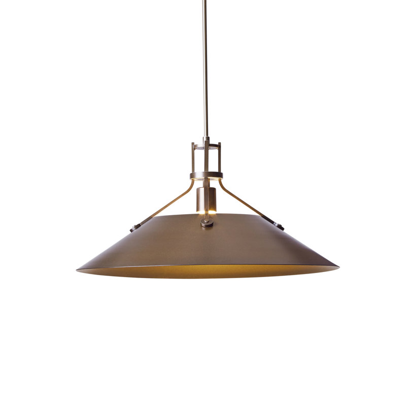 Henry Outdoor Pendant with Metal Shade, 11.8" H x 23.2" W x 23.2" D, Coastal Bronze