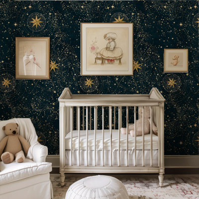 Blue and Gold Night Sky Stars Wallpaper