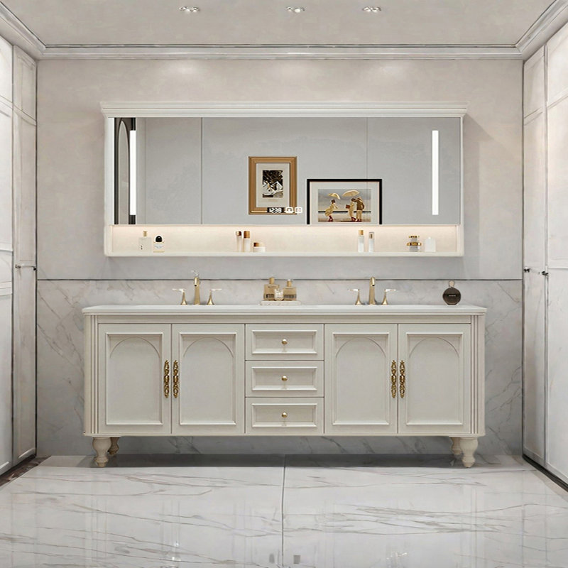Armoire de salle de bain française, H 31,49 po x l 74,8 po x P 21,65 po