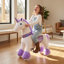 PonyCycle Ride on Unicorn Toy for Kids Ages 7 and Up, Size 5 Purple Plush Riding Unicorn with Hand Brake, No Batteries, 176 lb Weight Capacity