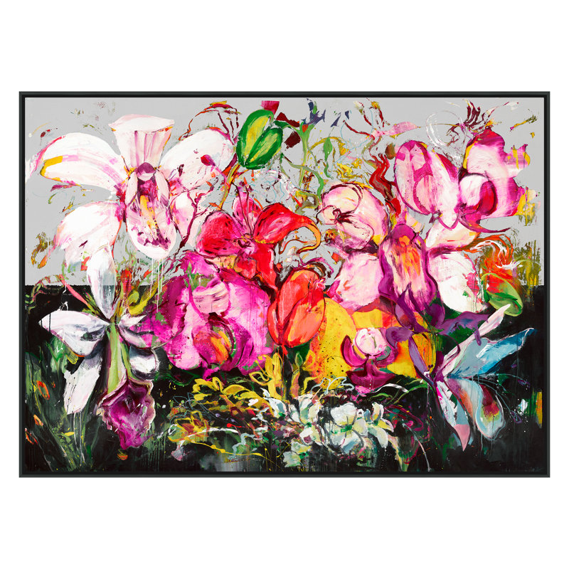 Wildflowers Print by Ngo, PC, Black Floater Framed