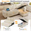 Canapé-lit modulaire multifonctionnel avec chargement USB / Type-C, inclinaison à 5 positions, assemblage sans outil, tissu en velours côtelé avec housses lavables - canapé en forme de L-1542907112-1542907113