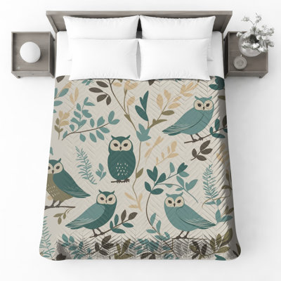 Illustration de hiboux et de feuilles