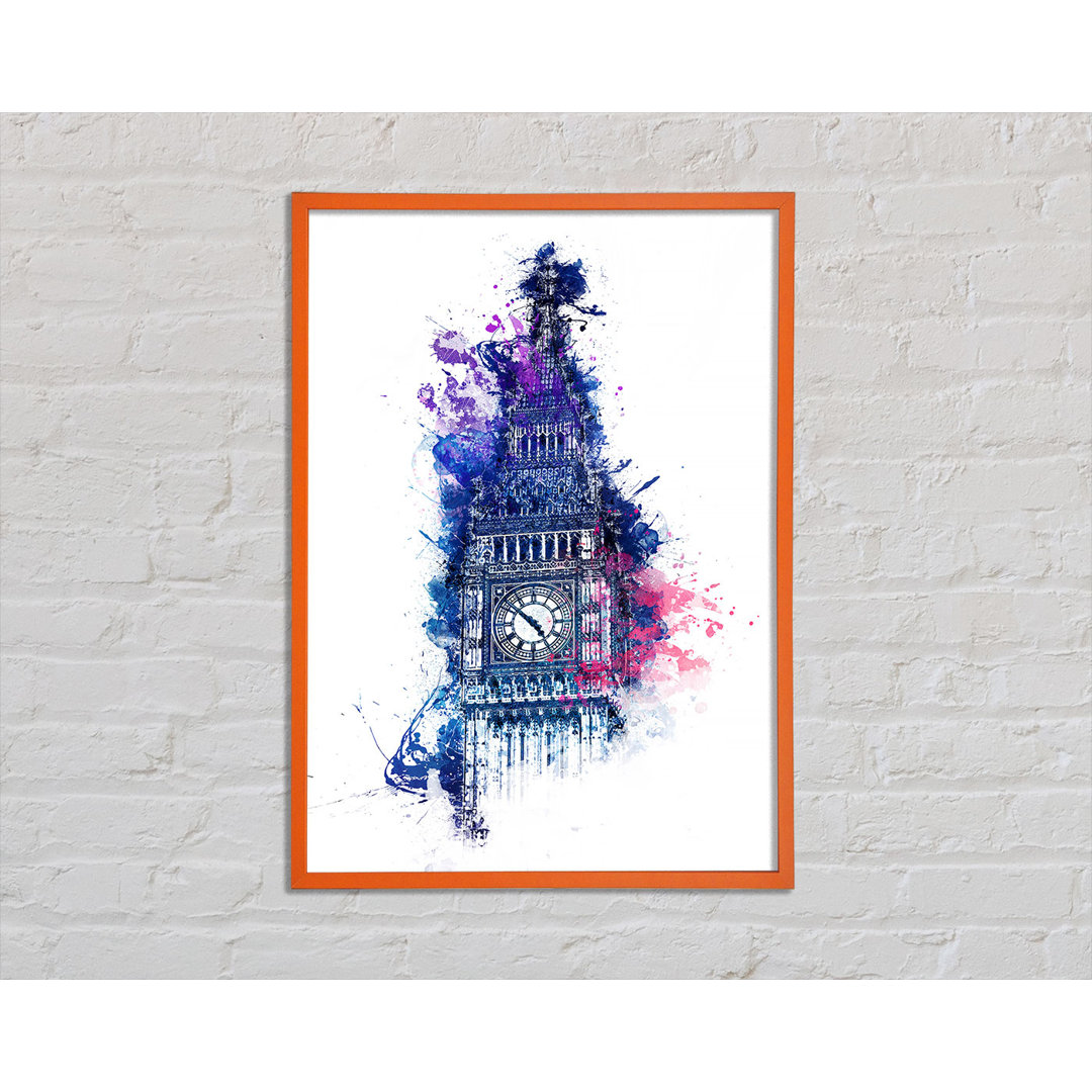 Aquarell Big Ben 4 - Einzelner Bilderrahmen Kunstdrucke