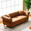 Canapé Chesterfield 80 po en tissu 80 po, canapé à accoudoirs roulés en tissu High-Tech, canapé rembourré de style Mid-Century, canapé 3 places pour le salon, le bureau, un appartement.-125543543