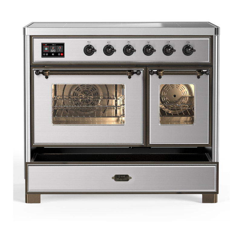 Majestic III Series 40 Inch Induction Range with 6 Induction Elements in Stainless Steel (Burnished Trim), Stainless Steel